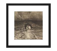 Artery8 Klinger Going Under Life Drowning Man Etching 8X8 Inch Square Wooden Framed Wall Art Print Picture with Mount in Black Artery8 Black