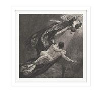 Artery8 Klinger New Dreams Happiness Love Etching Square Wooden Framed Wall Art Print Picture 16X16 Inch