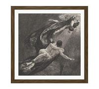 Artery8 Klinger New Dreams Happiness Love Etching Square Wooden Framed Wall Art Print Picture 16X16 Inch