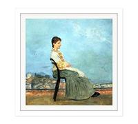 Artery8 Klinger Portrait Of A Roman Woman Rome Painting Square Wooden Framed Wall Art Print Picture 16X16 Inch