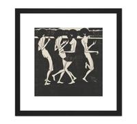Artery8 Klooster Dancing Papuas Pacific Islanders 8X8 Inch Square Wooden Framed Wall Art Print Picture with Mount in Black Artery8 Black