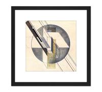 Artery8 Klucis Construction Constructivist Painting 8X8 Inch Square Wooden Framed Wall Art Print Picture with Mount in Black Artery8 Black