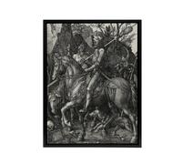 Artery8 Knight Death & the Devil Albrecht Durer Framed Canvas Wall Art Print in Grey | Size: W18" x H24" Artery8 Grey W18" x H24"
