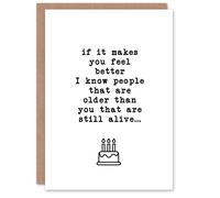 Artery8 Know People Older Still Alive Funny Old Age Joke Birthday Card in White Artery8 White