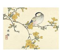 Artery8 Kono Bairei Songbird on Flowering Branch Unframed Wall Art Print Poster Home Decor Premium