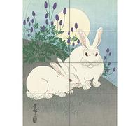 Artery8 Koson Ohara Rabbits Full Moon Japanese Woodcut XL Giant Panel Poster (8 Sections)