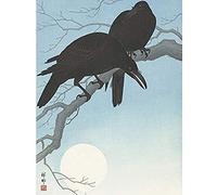 Artery8 Koson Ohara Two Crows Tree Branch Japanese Woodcut Art Print Canvas Premium Wall Decor Poster Mural