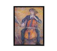 Artery8 Koster Young Man Playing Cello 1910 Framed Canvas Wall Art Print | Size: W18" x H24" Artery8 Multicolor W18" x H24"