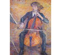 Artery8 Koster Young Man Playing Cello 1910 Painting Large Wall Art Poster Print Thick Paper 18X24 Inch