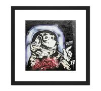 Artery8 Koumu New York Graffiti Mural Cool Dog Watch Wall 8X8 Inch Square Wooden Framed Wall Art Print Picture with Mount in Black Artery8 Black