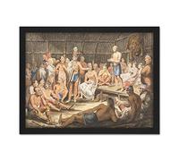 Artery8 Krimmel Exhibition Native American Ceremonies Painting Artwork Framed Wall Art Print 18X24 Inch