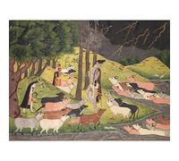 Artery8 Krishna Summoning Cows India 18th Century Large Wall Art Poster Print Thick Paper 18X24 Inch