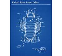 Artery8 Krupp Goodrich High Altitude Flight Suit Back 1960 Patent Premium Wall Art Canvas Print 18X24 Inch
