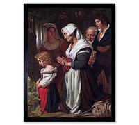 Artery8 Kruseman Piety Praying Religious Painting Art Print Framed Poster Wall Decor 12x16 inch