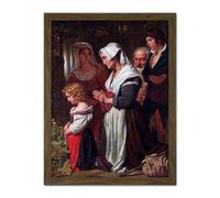 Artery8 Kruseman Piety Praying Religious Painting Artwork Framed Wall Art Print 18X24 Inch