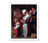 Artery8 Kruseman Piety Praying Religious Painting Artwork Framed Wall Art Print 18X24 Inch
