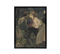 Artery8 La Chienne Au Loup Painting Steinlen Black Framed Canvas Art Print | Size: W18" x H24" Artery8 Multicolor W18" x H24"