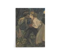 Artery8 La Chienne Au Loup Painting Steinlen Canvas Wall Art Print | Size: W18" x H24" Artery8 Multicolor W18" x H24"