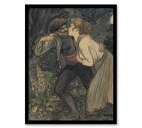 Artery8 La Chienne Au Loup Painting Steinlen Framed Wall Art Print | Size: A4 Artery8 Multicolor A4