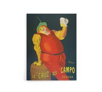 Artery8 La Cruz del Campo Beer Vintage Ad Canvas Wall Art Print Cappiello in Red | Size: W12" x H16" Artery8 Red W12" x H16"