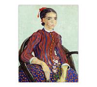 Artery8 La Mousme Sitting on a Cane Chair Van Gogh Wall Art Print Poster | Size: W18" x H24" Artery8 Multicolor W18" x H24"