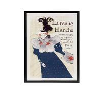 Artery8 La Revue Blanche Advert Framed Canvas Wall Art Print Toulouse Lautrec in Blue | Size: W18" x H24" Artery8 Blue W18" x H24"