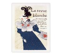 Artery8 La Revue Blanche Advert Vintage Wall Art Print Toulouse Lautrec in Blue | Size: W12" x H16" Artery8 Blue W12" x H16"