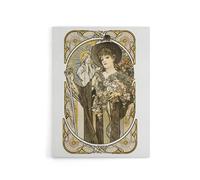 Artery8 La Tosca Theatre Play Vintage Advert Canvas Wall Art Print Mucha in White | Size: W12" x H16" Artery8 White W12" x H16"