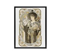 Artery8 La Tosca Theatre Play Vintage French Ad Framed Canvas Wall Art Print : Artwork by Mucha 24x32 Elegant theatre poster enhancing dining rooms or art-filled hallways with refined nostalgia