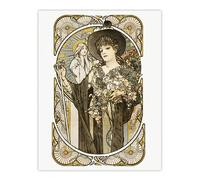 Artery8 La Tosca Theatre Play Vintage French Advert Wall Art Print Mucha in White | Size: W12" x H16" Artery8 White W12" x H16"
