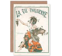 Artery8 La Vie Parisienne Autumn Jester Harvest Magazine Cover Sealed Greeting Card Plus Envelope Blank inside