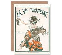 Artery8 La Vie Parisienne Autumn Jester Harvest Magazine Cover Sealed Greeting Card Plus Envelope Blank inside