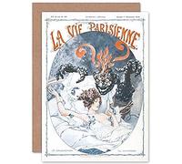 Artery8 La Vie Parisienne Coal Monster Nightmare Magazine Cover Sealed Greeting Card Plus Envelope Blank inside