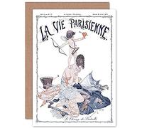 Artery8 La Vie Parisienne Cupid Love Battlefield Magazine Cover Sealed Greeting Card Plus Envelope Blank inside
