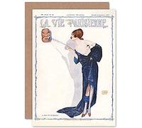 Artery8 La Vie Parisienne Down Masks Feather Magazine Cover Sealed Greeting Card Plus Envelope Blank inside