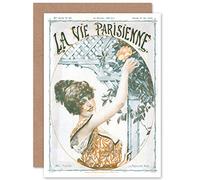 Artery8 La Vie Parisienne First Rose Flowers Magazine Cover Sealed Greeting Card Plus Envelope Blank inside