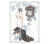 Artery8 La Vie Parisienne New Year Cuckoo Clock Magazine Cover Large Wall Art Poster Print Thick Paper 18X24 Inch