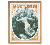 Artery8 La Vie Parisienne Port Sirens Mermaids Magazine Cover Artwork Framed Wall Art Print 9X7 Inch