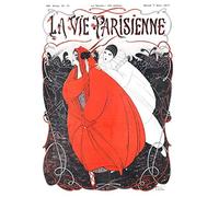 Artery8 La Vie Parisienne Red Woman Pierrot Clown Magazine Cover Premium Wall Art Canvas Print 18X24 Inch
