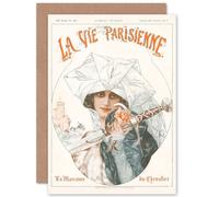 Artery8 La Vie Parisienne Rose Sword Woman Magazine Cover Sealed Greeting Card Plus Envelope Blank inside