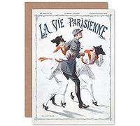 Artery8 La Vie Parisienne Soldier Two Women WW1 Magazine Cover Sealed Greeting Card Plus Envelope Blank inside