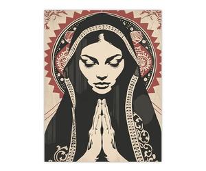 Artery8 Lady in Prayer Artwork Catholic Peace Symmetry Living Room Large Wall Art Poster Print Thick Paper 18X24 Inch