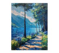 Artery8 Lake District Acrylic Landscape Summer England Living Room Large Wall Art Poster Print Thick Paper 18X24 Inch