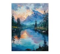 Artery8 Lake District Helvellyn Sunset Oil Painting Calm Living Room Large Wall Art Poster Print Thick Paper 18X24 Inch