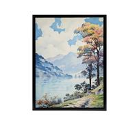Artery8 Lake District Landscape in Autumn Framed Canvas Wall Art Print | Size: W12" x H16" Artery8 Multicolor W12" x H16"