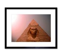 Artery8 Landmark Sphinx Face Khafre Pyramid Ancient Egypt Framed Wall Art Print