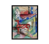 Artery8 Landscape Animals Abstract Franz Marc Vintage Framed Canvas Wall Art | Size: W12" x H16" Artery8 Multicolor W12" x H16"