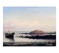 Artery8 Lane Brace's Rock Eastern Point Painting Premium Wall Art Canvas Print 18X24 Inch