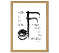 Artery8 Lao Tzu Music In The Soul Universe Uplifting Quote Artwork Framed Wall Art Print A4 in Light Oak Artery8 Light Oak