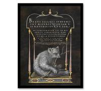 Artery8 Latin Beatitudes with Sloth Artwork Hoefnagel Framed Wall Art Print in Black | Size: W12" x H16" Artery8 Black W12" x H16"